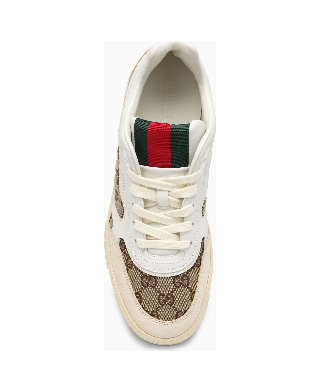 スニーカー GUCCI RE-WEB SNEAKER IN IVORY/BEIGE/EBONY GG FABRIC Gucci ReWeb GG Low-Top Leather Sneakers | Neiman Marcus