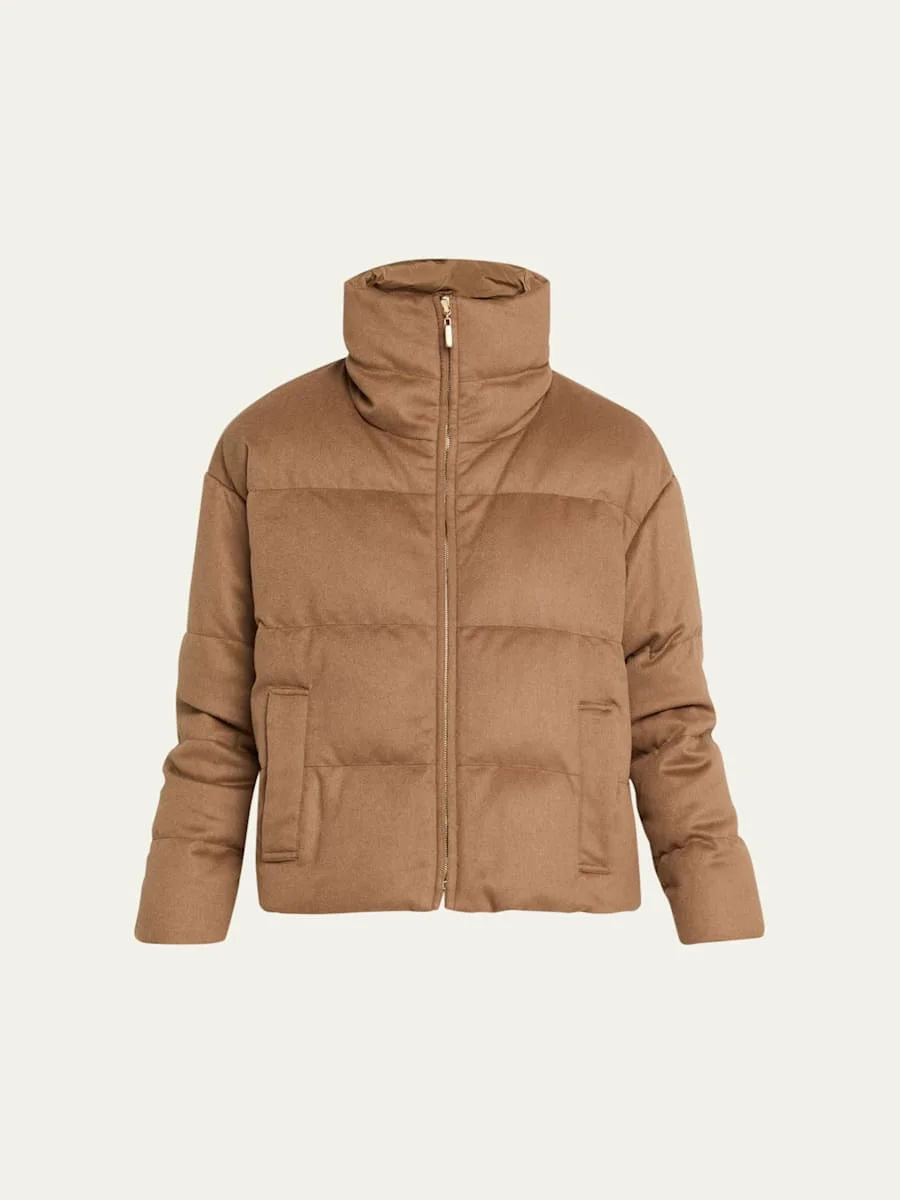 Diego Reversible Funnel-Neck Puffer Down Jacket - 1