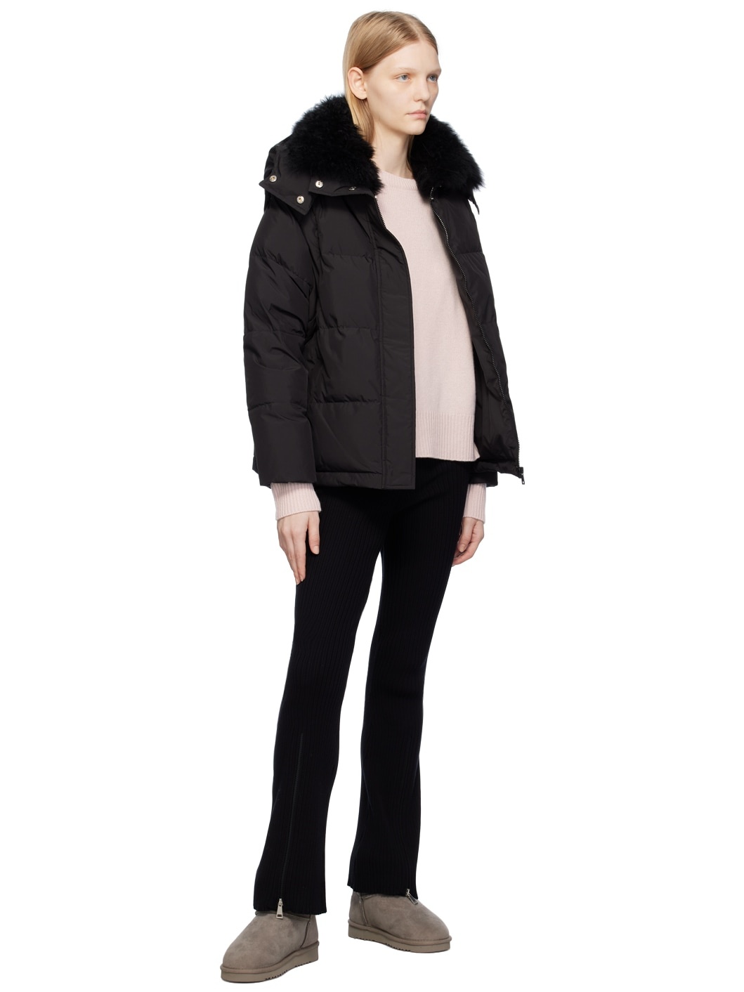 Black Belted Down Jacket - 5