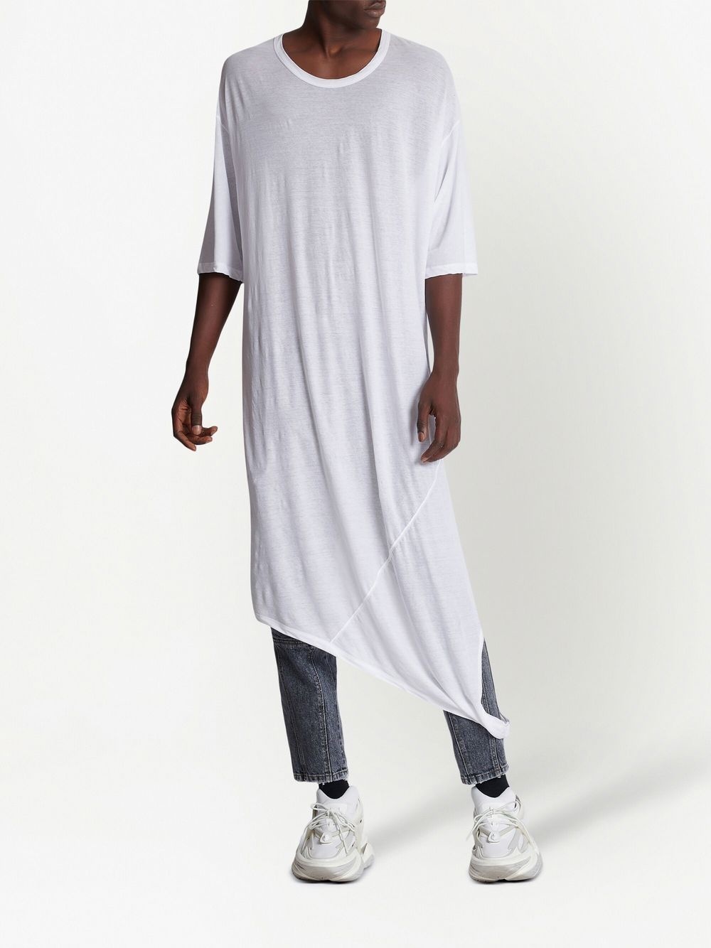 gathered-panel detail T-shirt - 6