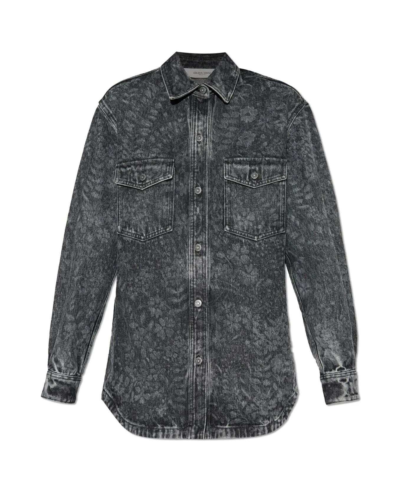Golden Goose Denim Shirt With Floral Motif - 1