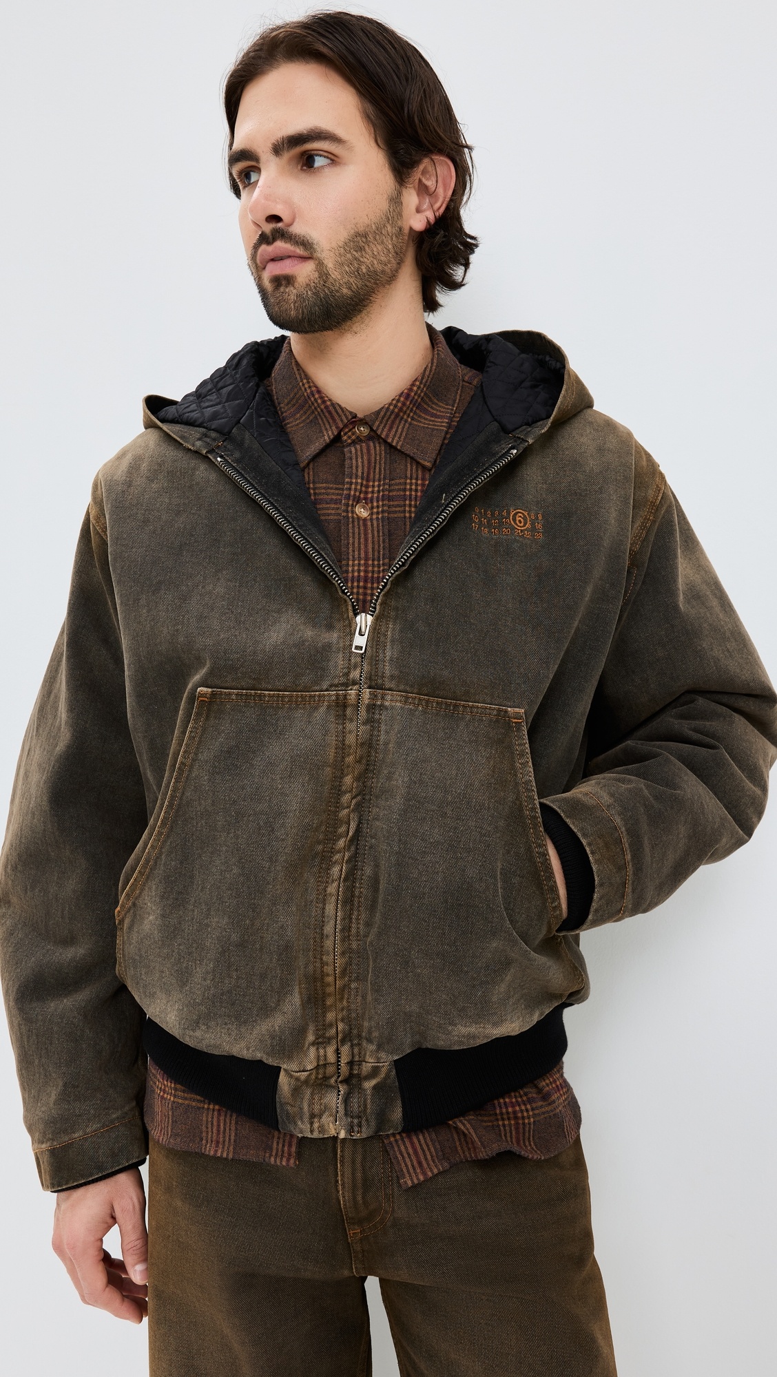 パーカー・フーディ [Maison Margiela] detachable sleeve denim hooded jacket Maison Margiela Zip-Up Hoodie Denim Style -FASCINATE