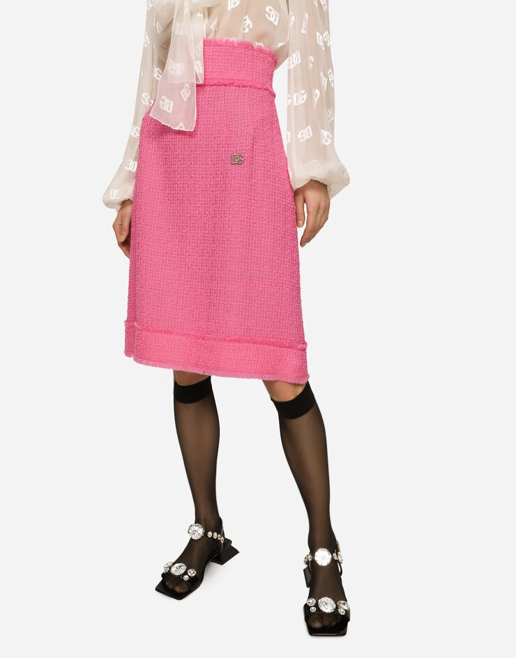 Raschel tweed midi skirt - 4