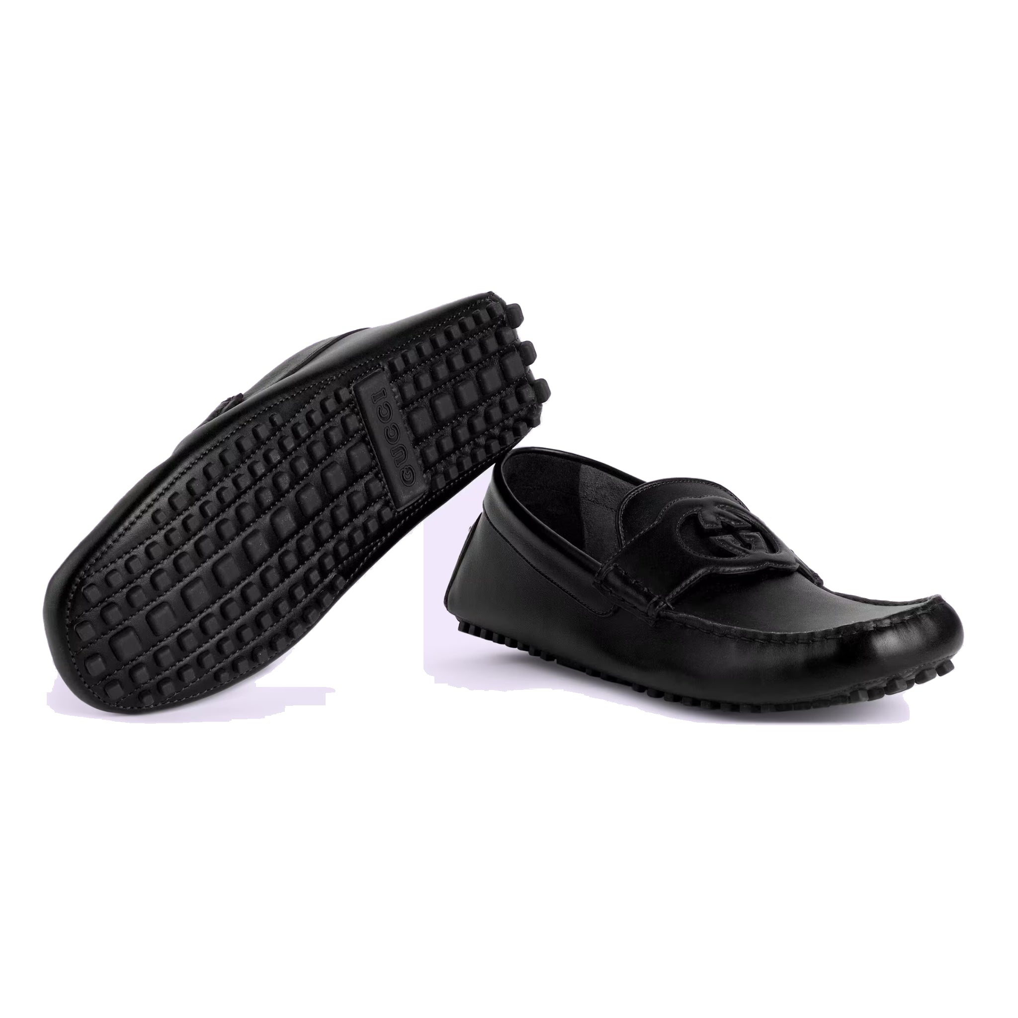 Gucci Leather Driver Shoes 'Black' 730148-1XH60-1000 - 5