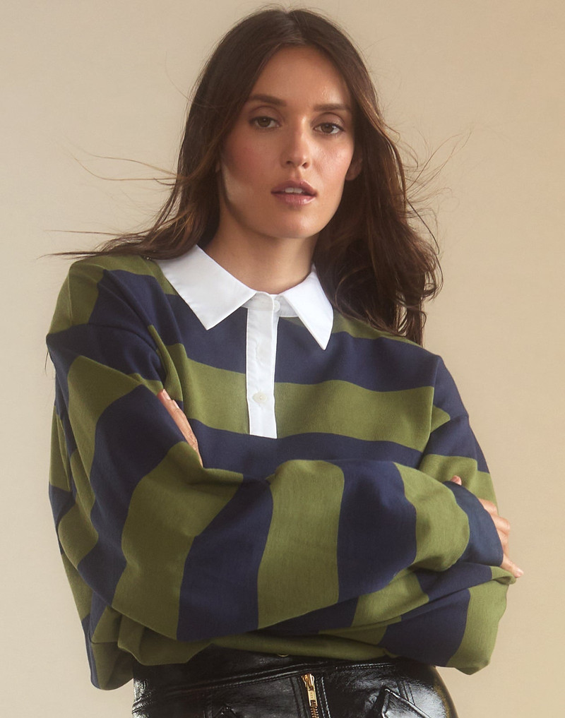 CYNTHIA ROWLEY Ardie Striped Rugby Shirt outlook