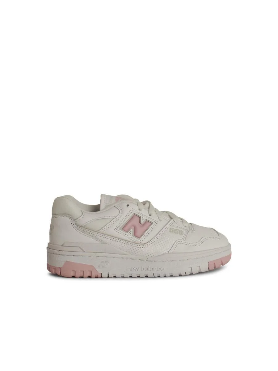 New Balance '550' White Leather Sneakers - 1