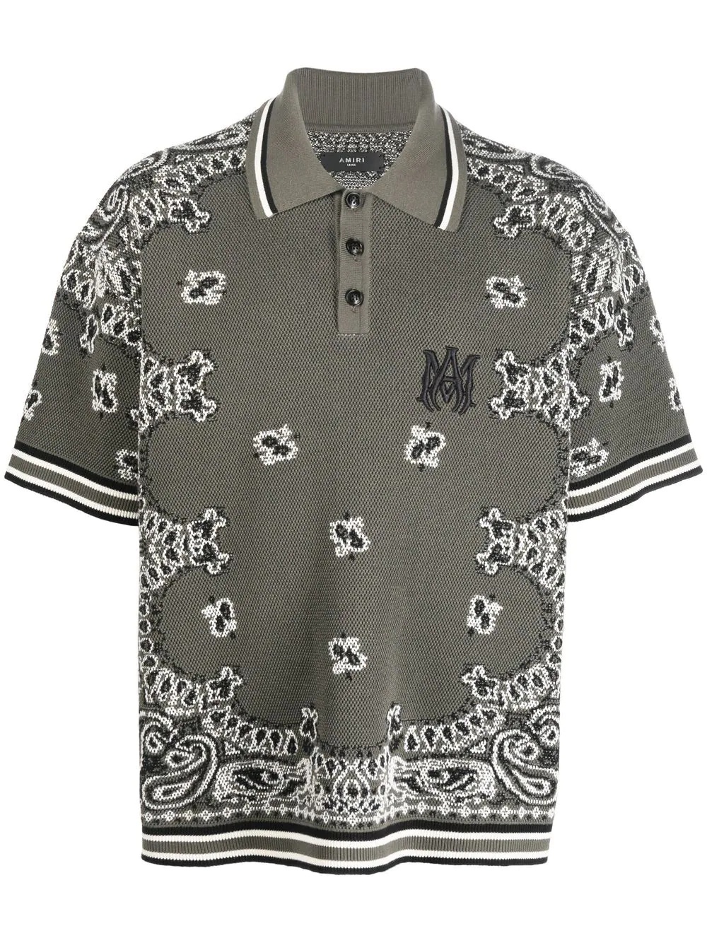 pattern-embroidered polo shirt - 1