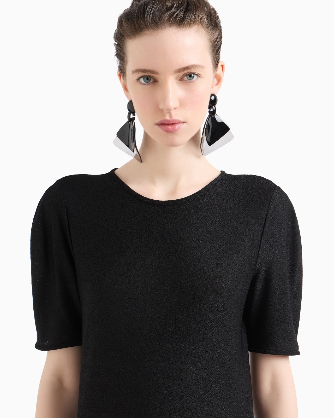 VISCOSE CRÊPE JERSEY DRESS WITH FRILL - 4