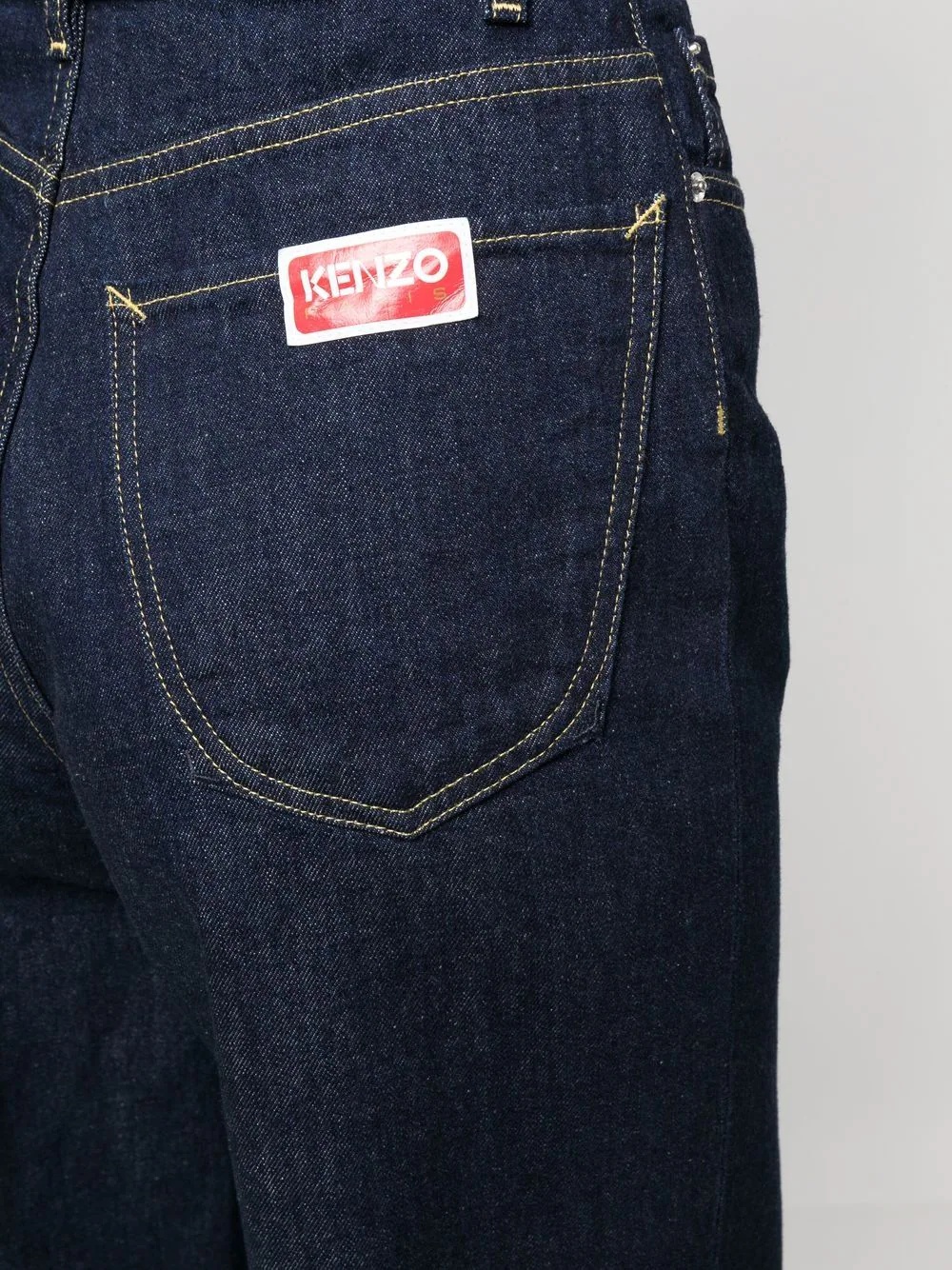 logo-patch wide leg jeans - 5