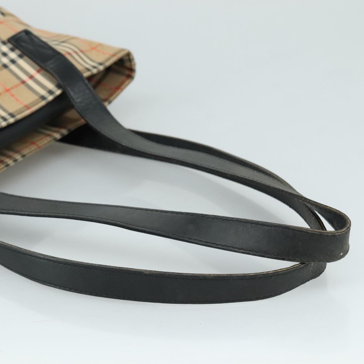 Burberry Nova Check Tote Bag Canvas Leather Beige Black Gold - 7