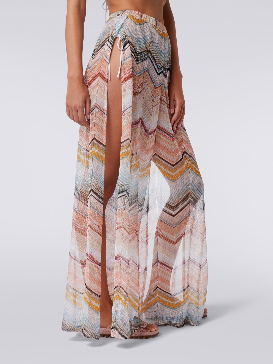 Cover up trousers in zigzag viscose blend with lurex - 5