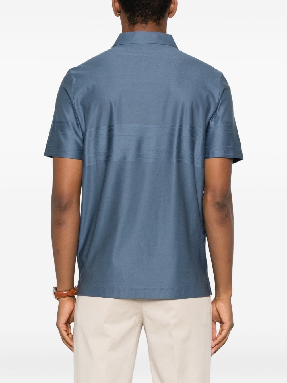 stripe-detail polo shirt - 3