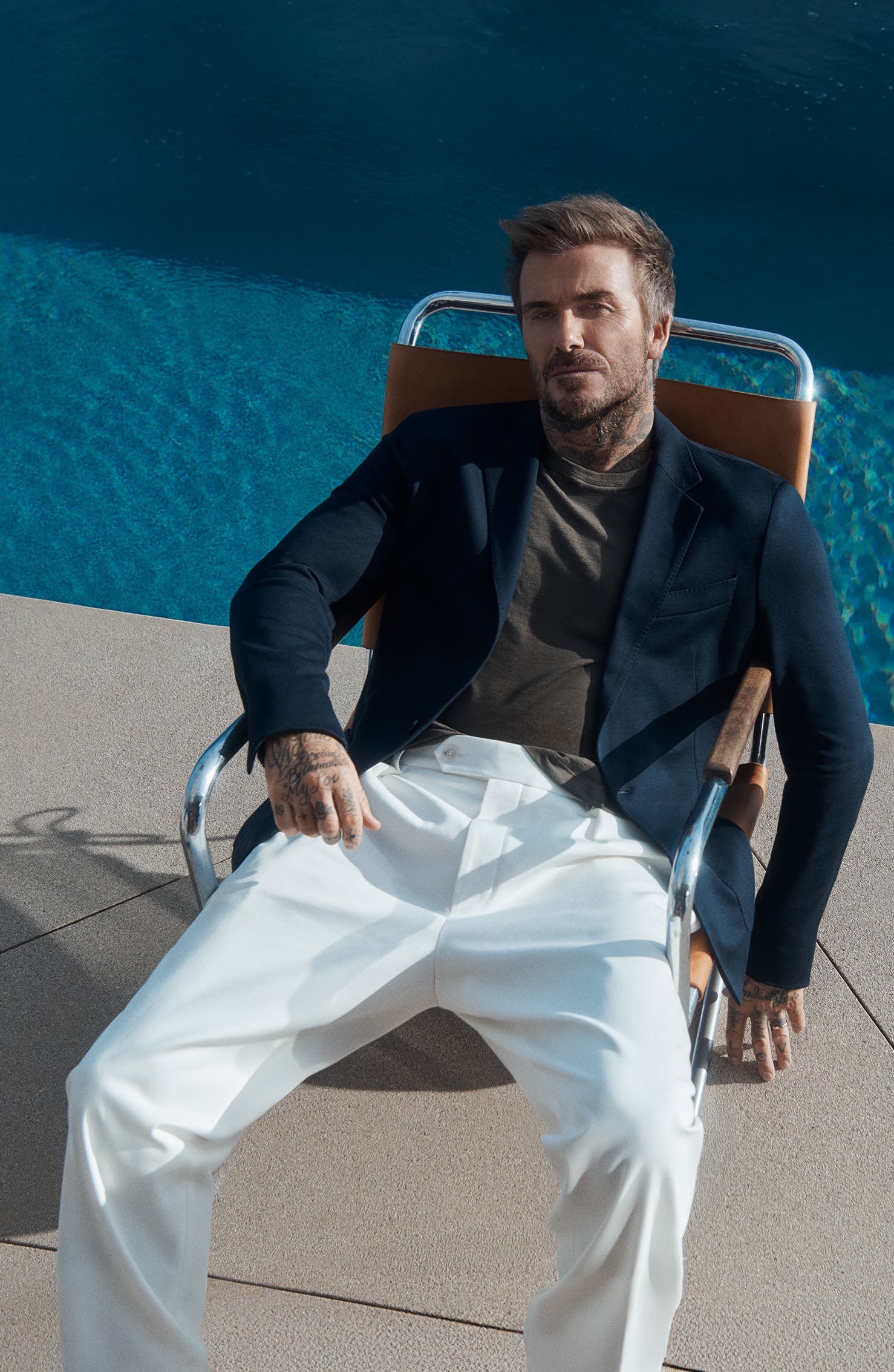 BOSS Navy Cotton & Silk Blend Sport Coat in Dark Blue at Nordstrom - 2