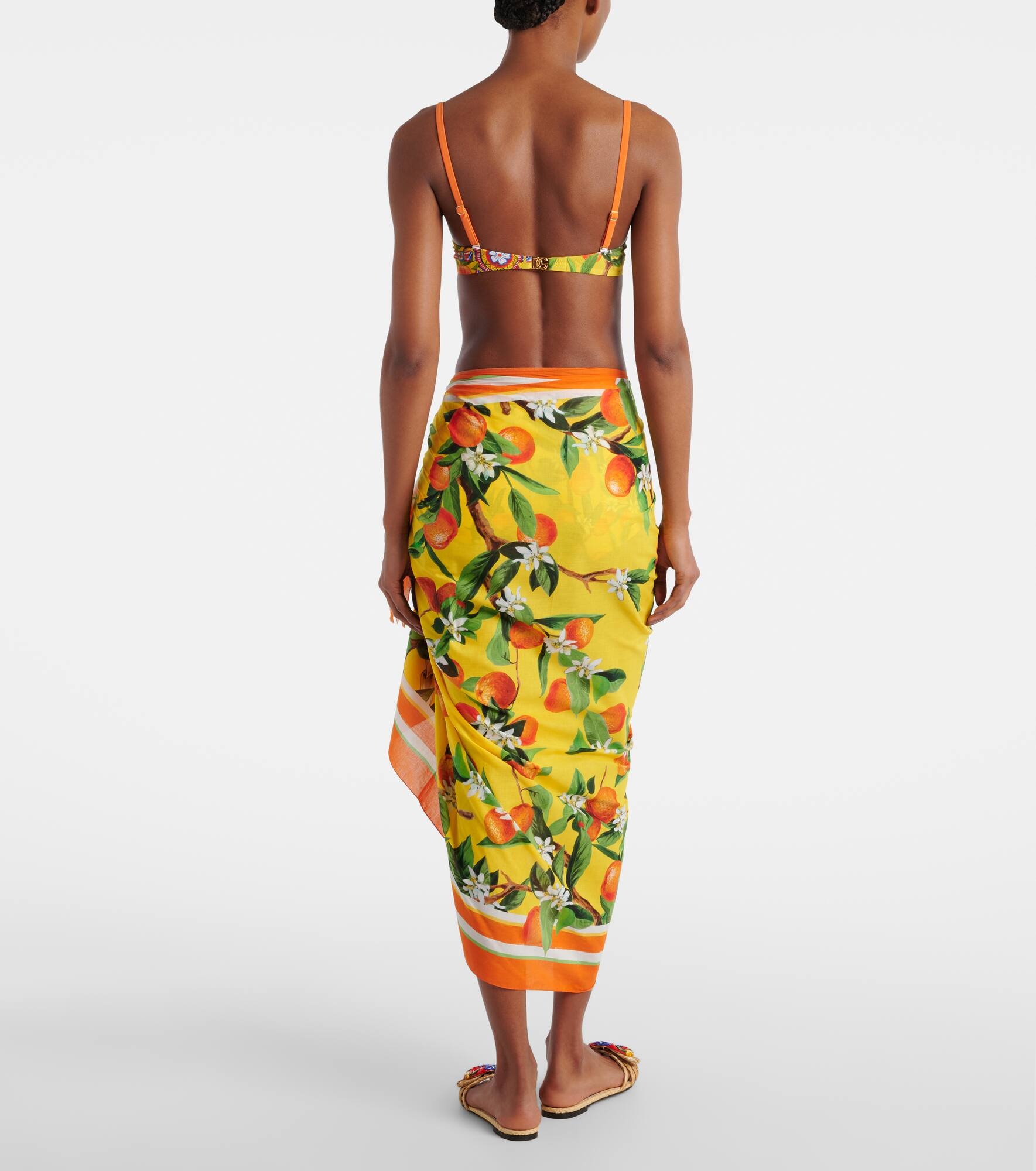 Printed cotton beach cover-up - 3
