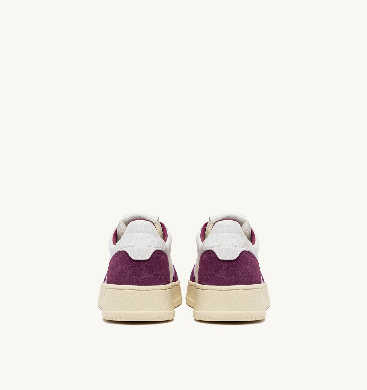 MEDALIST LOW SNEAKERS IN WHITE AND PURPLE LEATHER AND SUEDE - 3