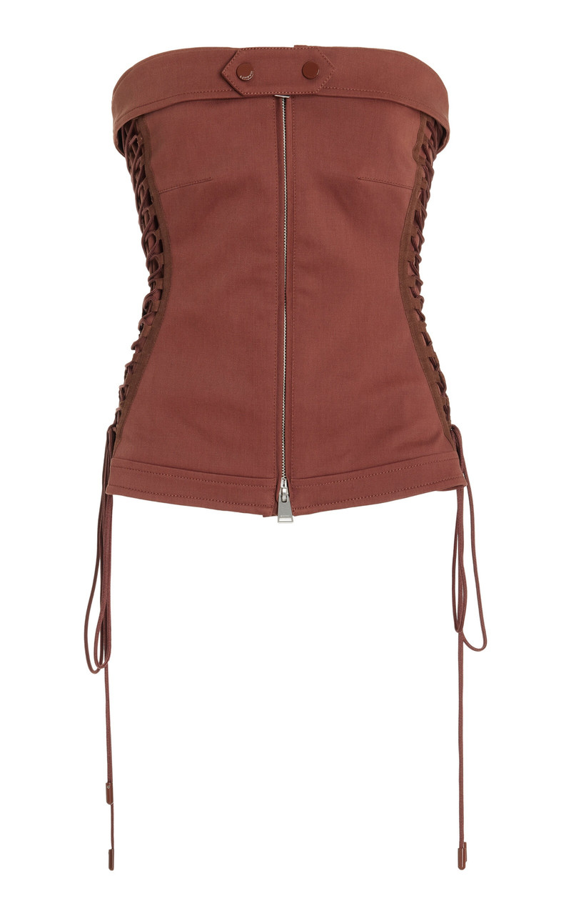 Sasha Cotton Zip Up Bustier neutral - 1