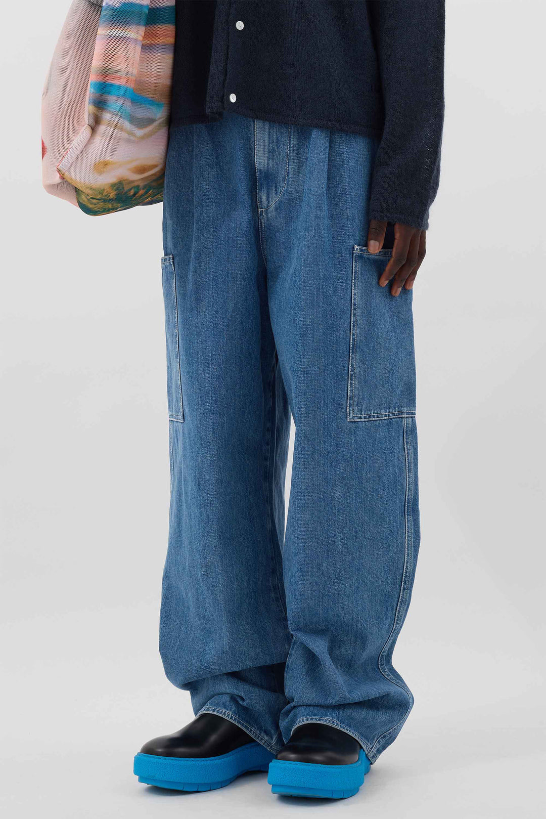 CARGO RICK PANTS / light washed denim - 2