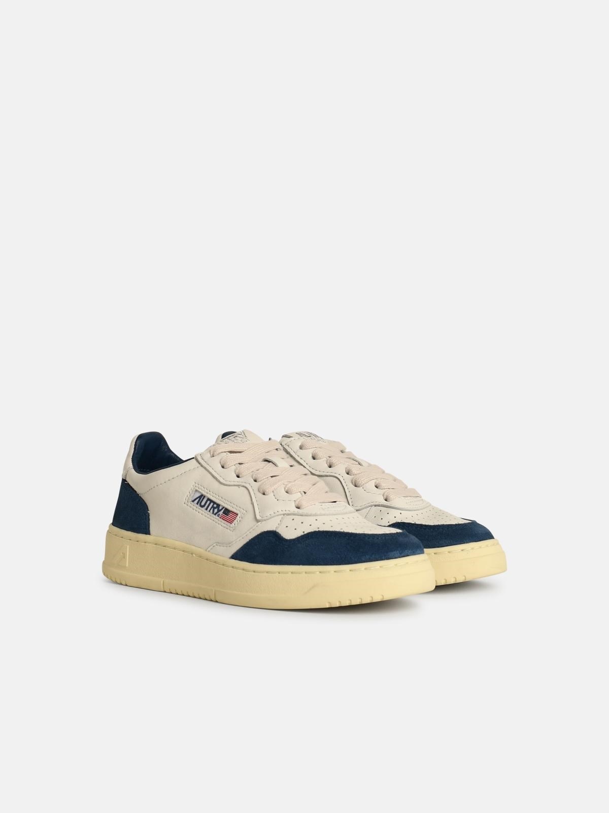 'MEDIALIST' BLUE LEATHER SNEAKERS - 2
