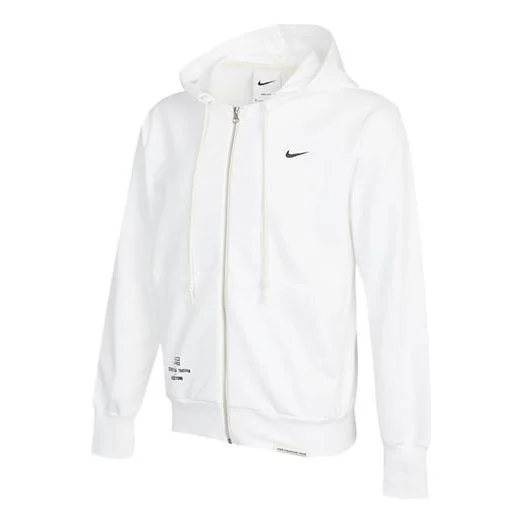 Men's Nike Back Logo Sports Knit Hooded Zipper White DO9155-100 - 1