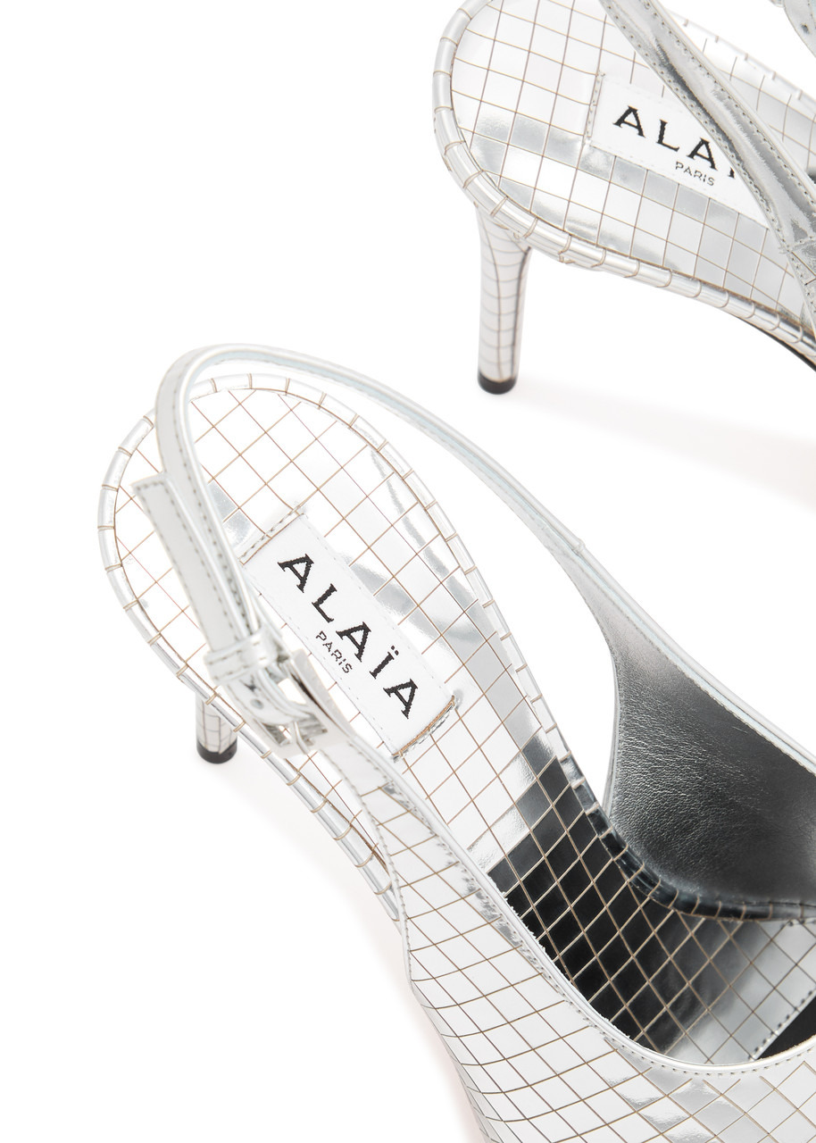 Alaïa Art Deco 90 Metallic Leather Slingback Pumps - 4