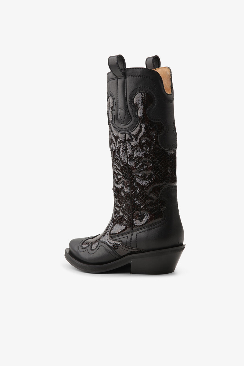 MID SHAFT EMBROIDERED WESTERN BOOTS IN BURGUNDY 3