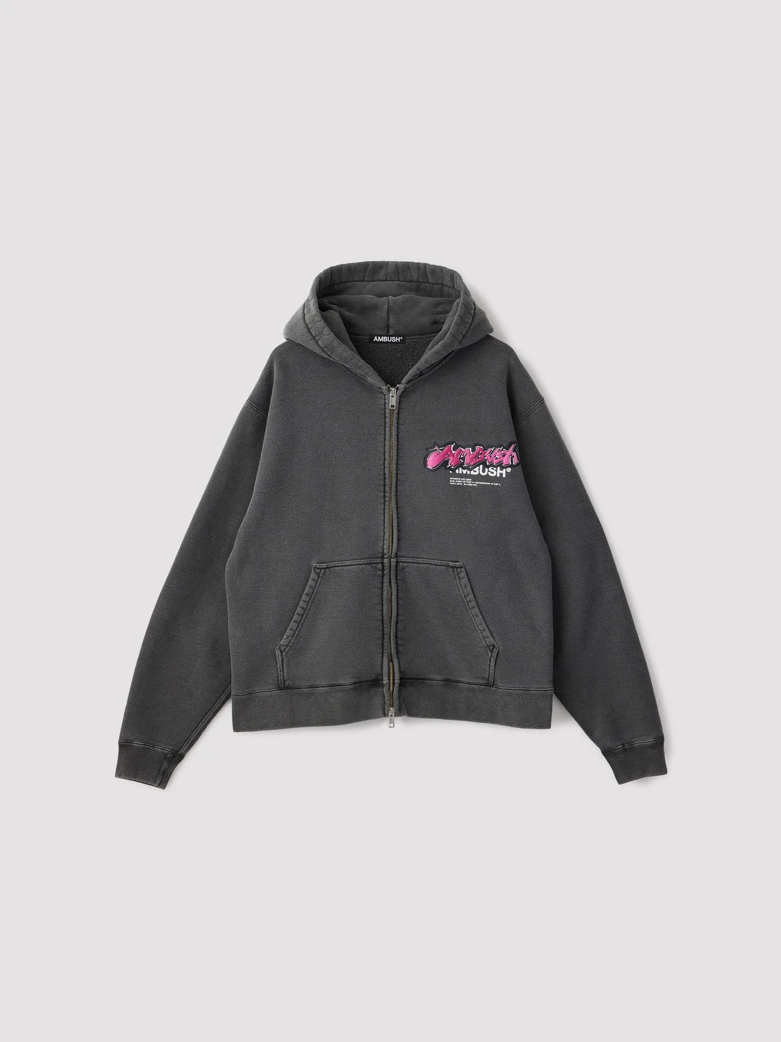 GARMENT DYE STICKER LOGO ZIP HOODIE - 1