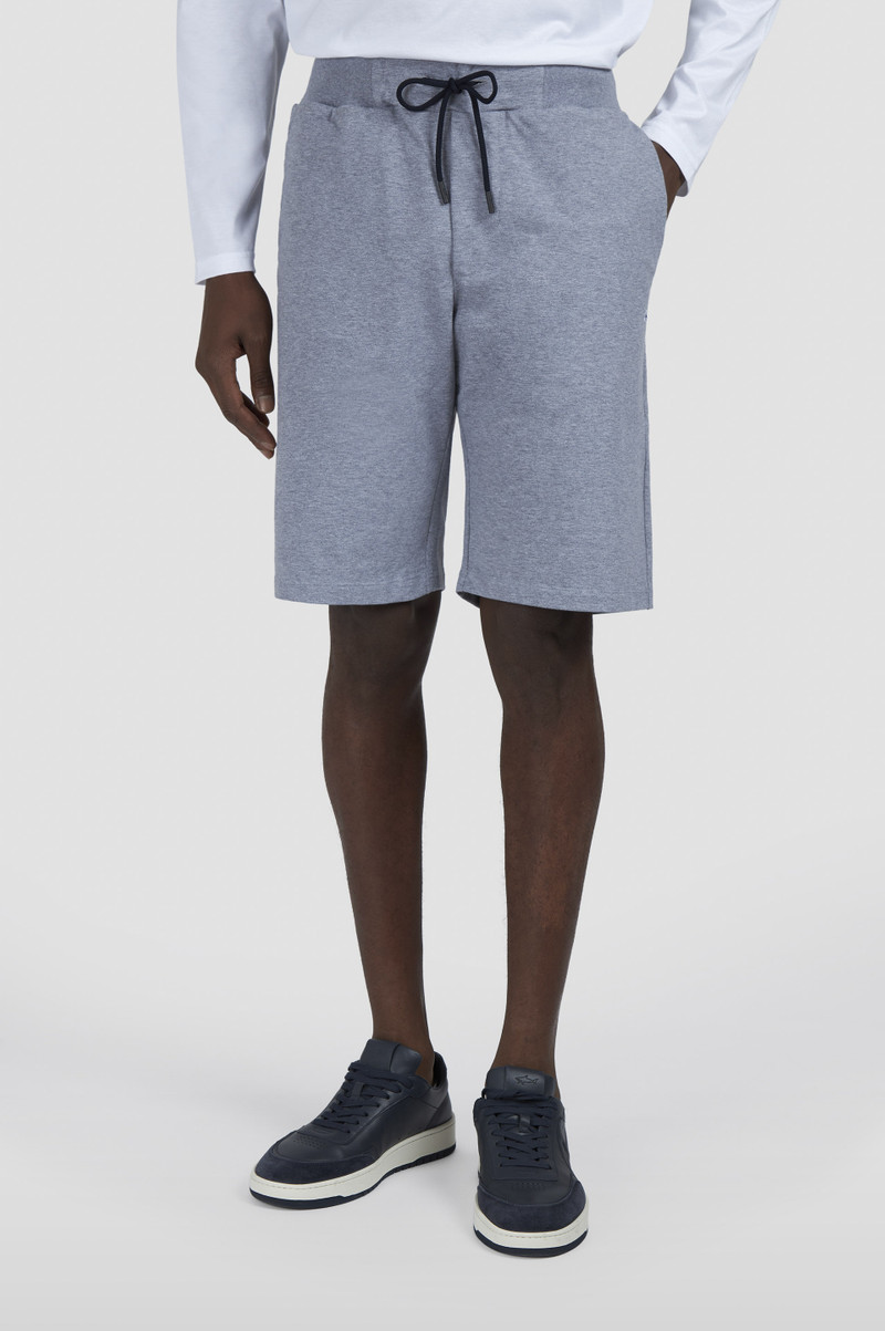 STRETCH FLEECE COTTON BERMUDA SHORTS 6