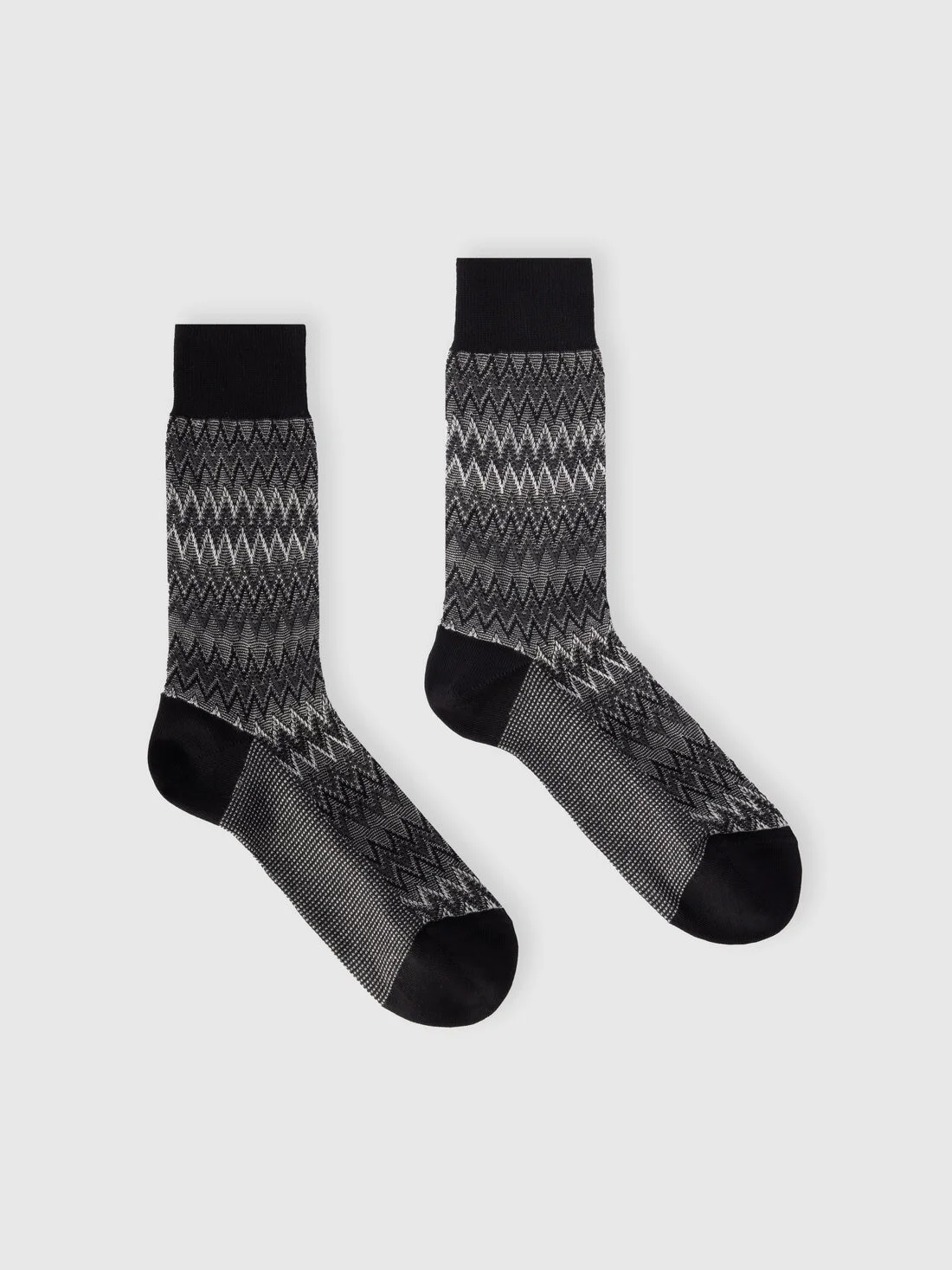 Mid-length cotton-blend zigzag socks - 1