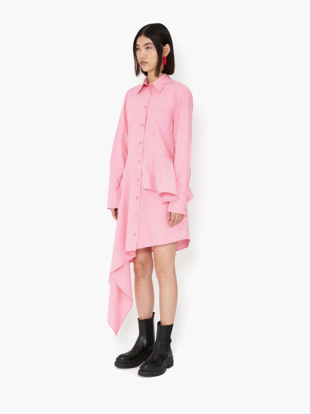 ASYMMETRIC PEPLUM SHIRT DRESS - 3