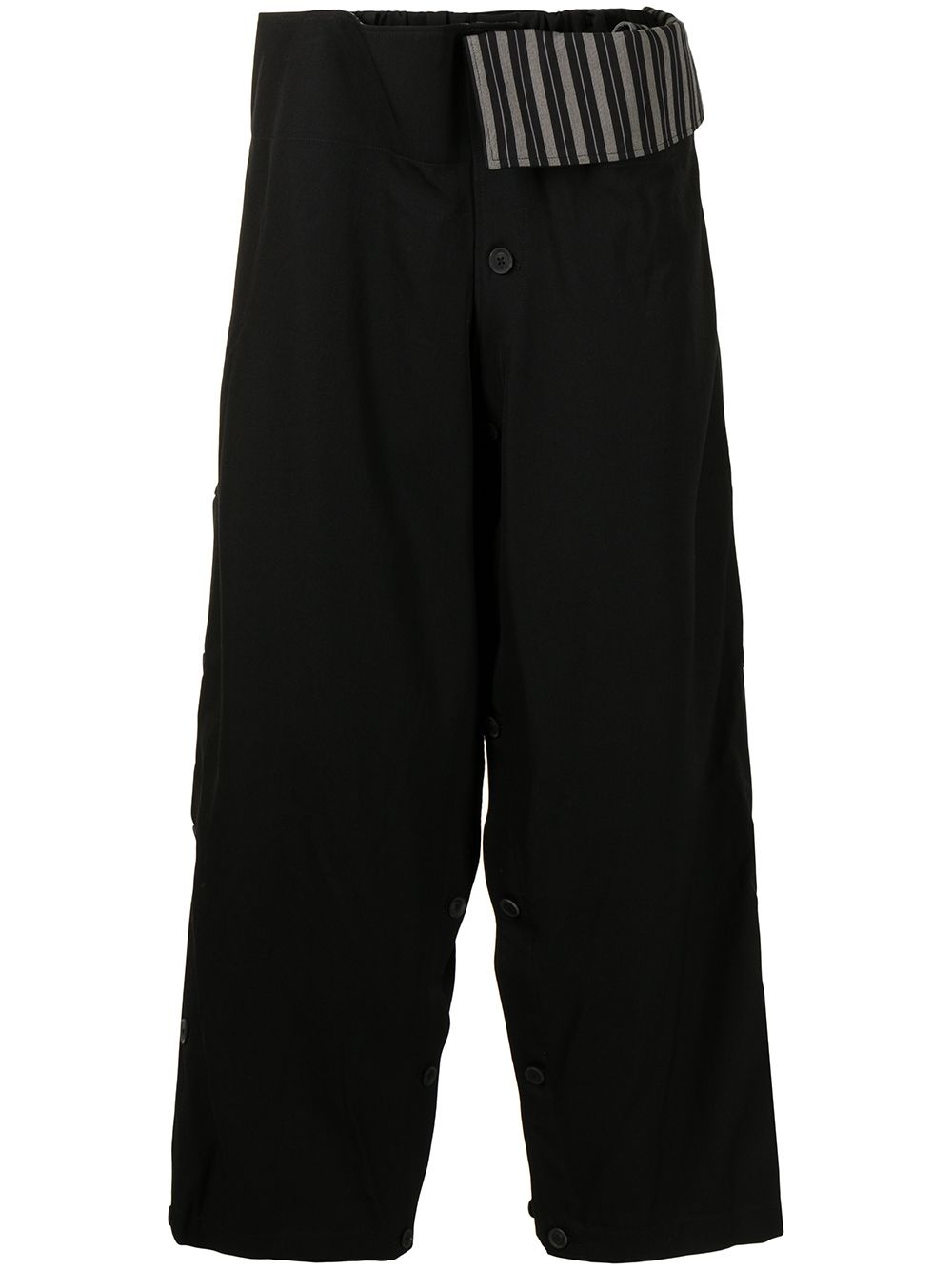 cropped wrap-effect trousers - 1