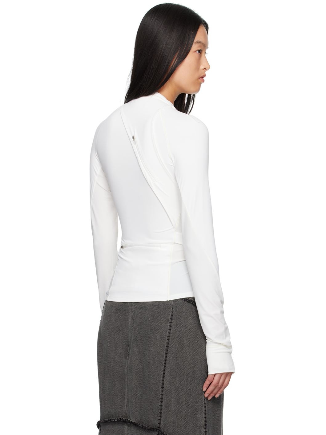 White Track Long Sleeve T-Shirt - 3