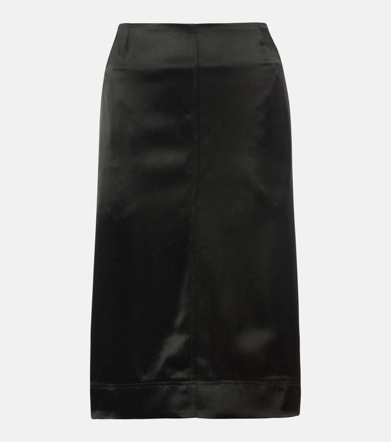 Paneled satin midi skirt - 1