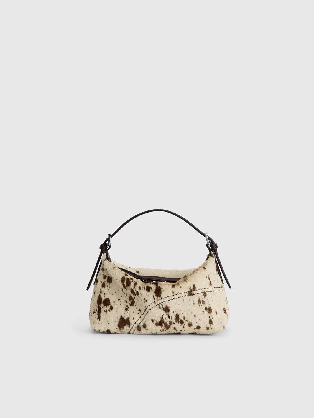 Vadena Mandorla/Walnut Printed Mini Cow/Leather Pouch - 1