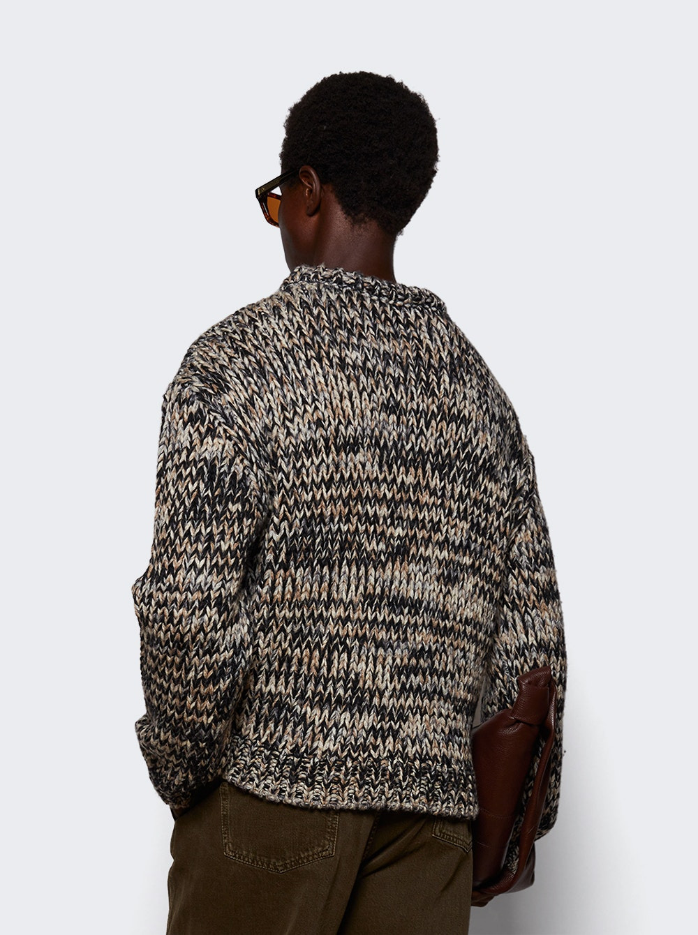 Boxy Crew Neck Sweater Black Mélange - 4