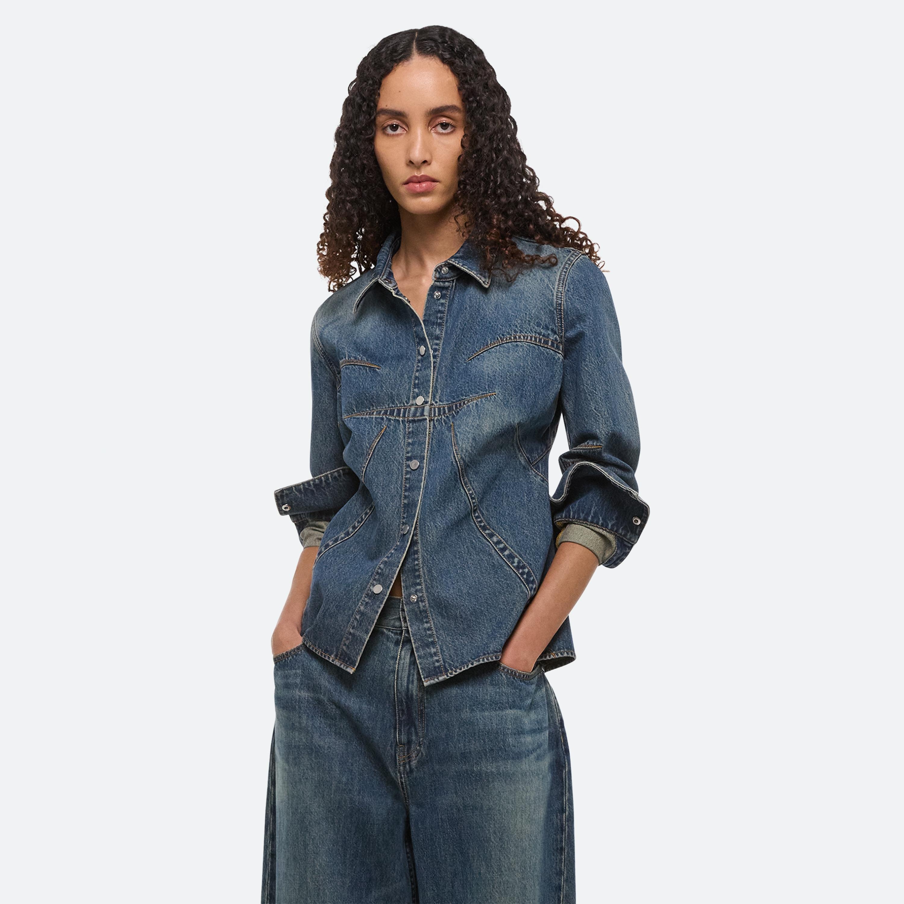 DENIM BUSTIER SHIRT - 8