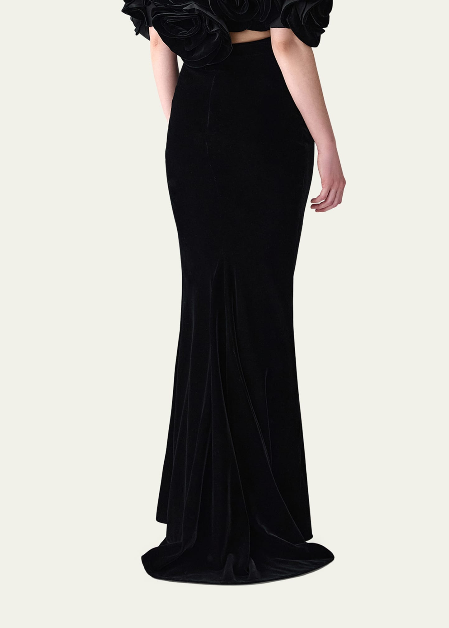 Velvet Maxi Trumpet Skirt - 3