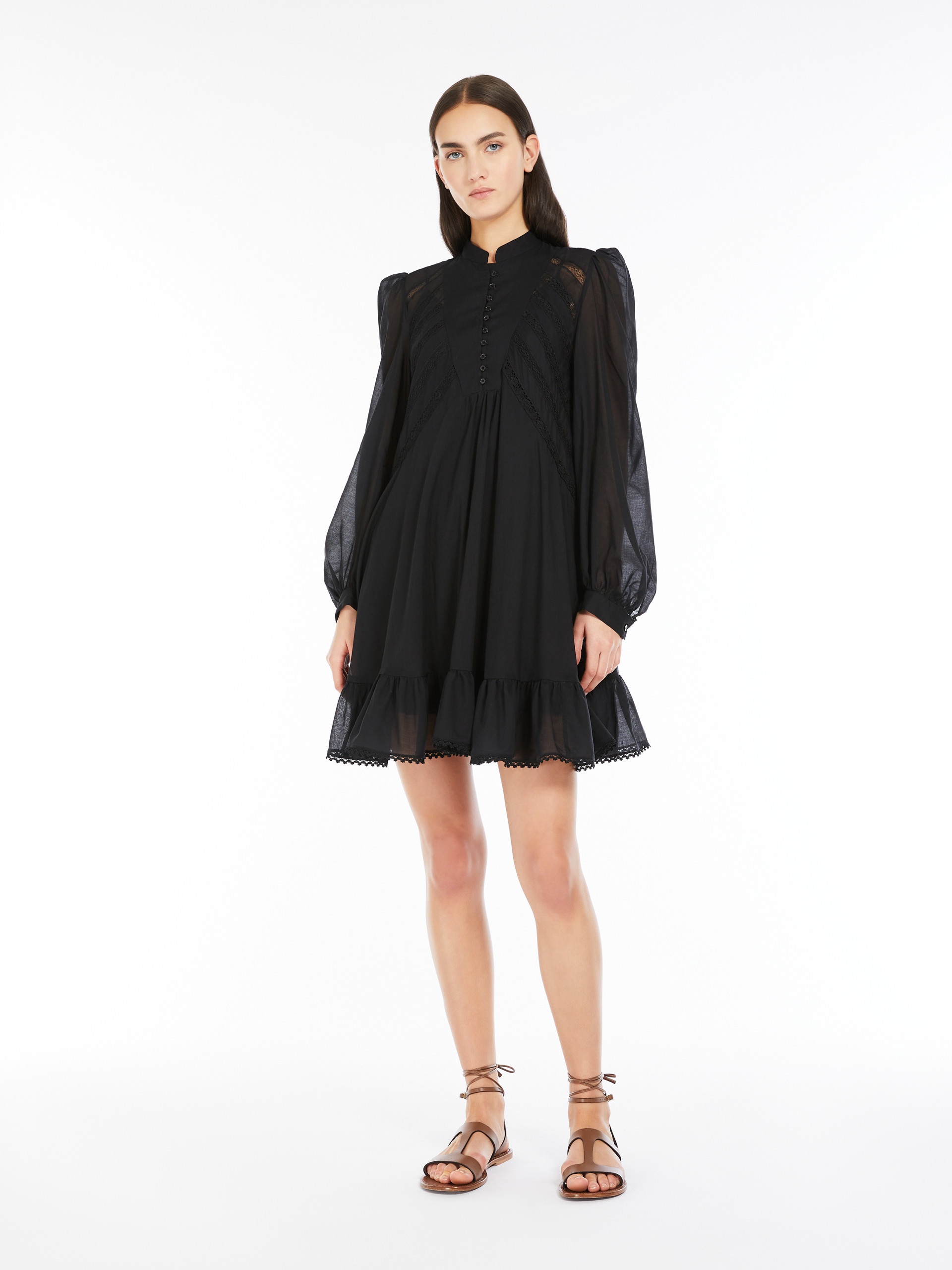ASTER1234 Flared cotton voile dress - 2
