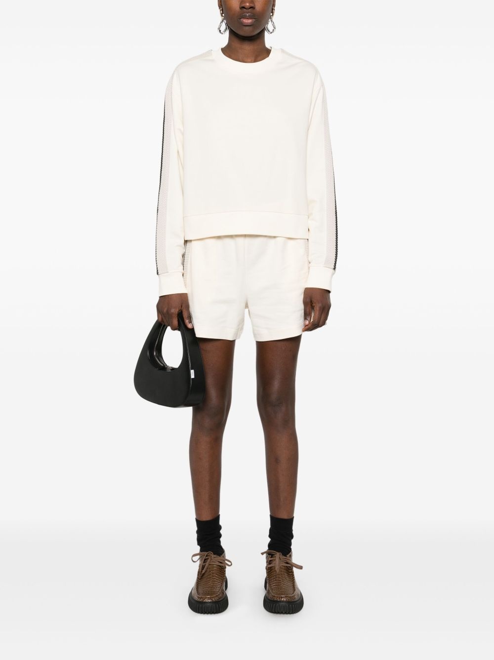 knitted-trim sweatshirt - 2