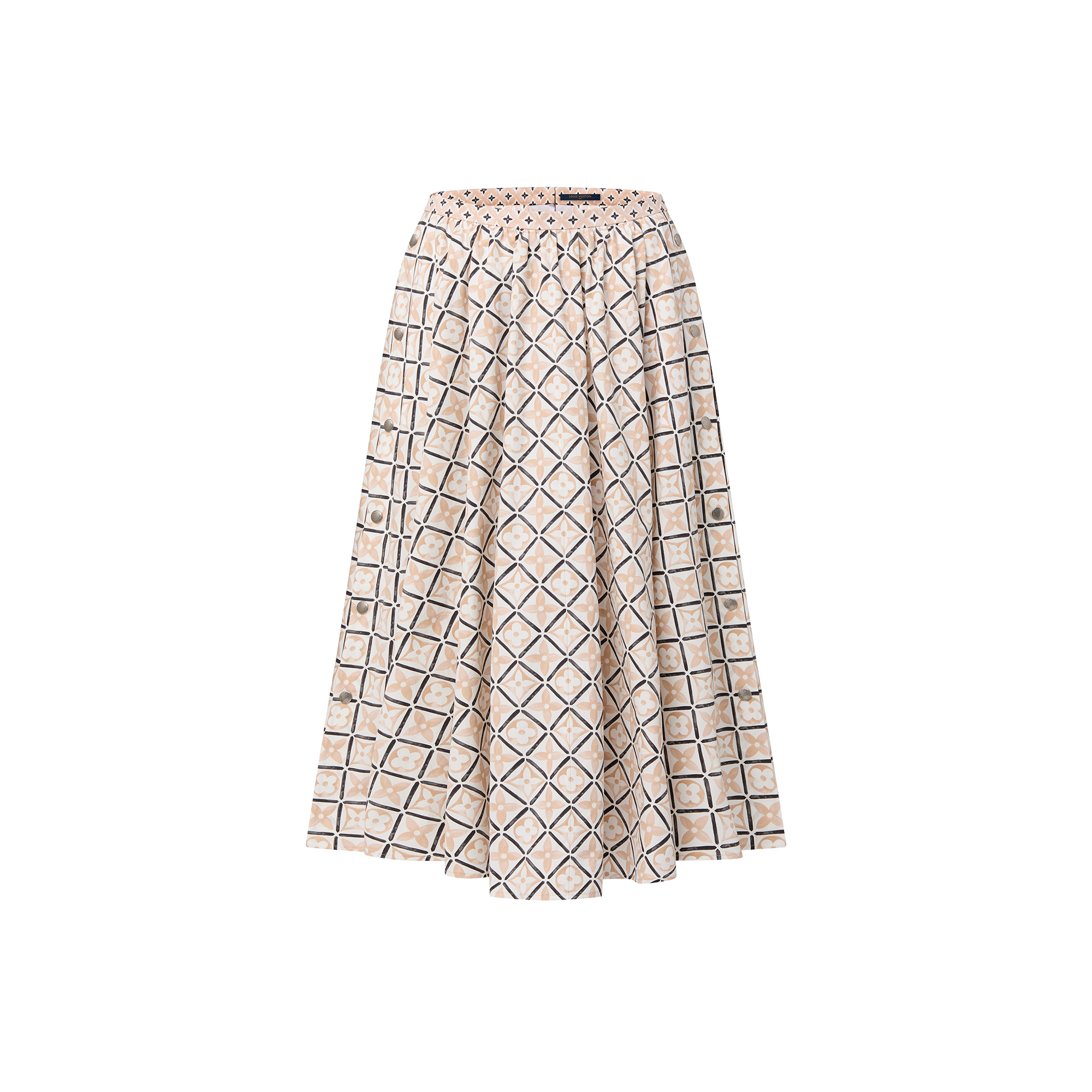 Monogram Flower Tile Midi Skirt - 1