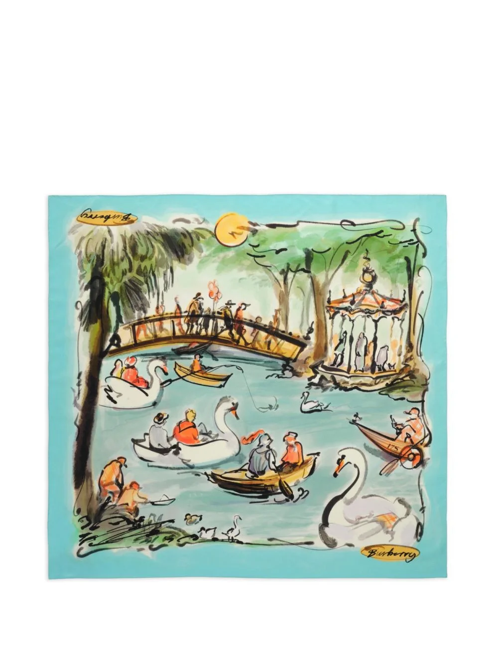swan-lake silk scarf - 1