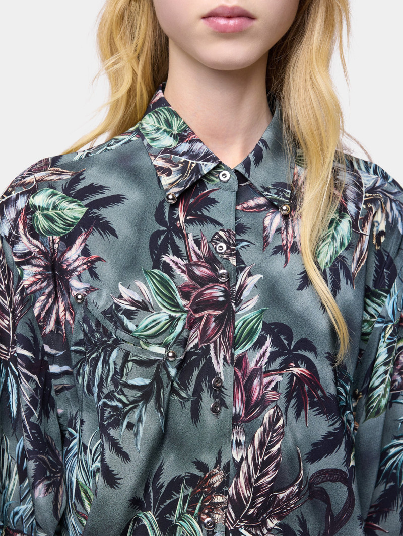 OVERSIZED SHIRT IN FLORAL-PRINTED SILK CREPE 7