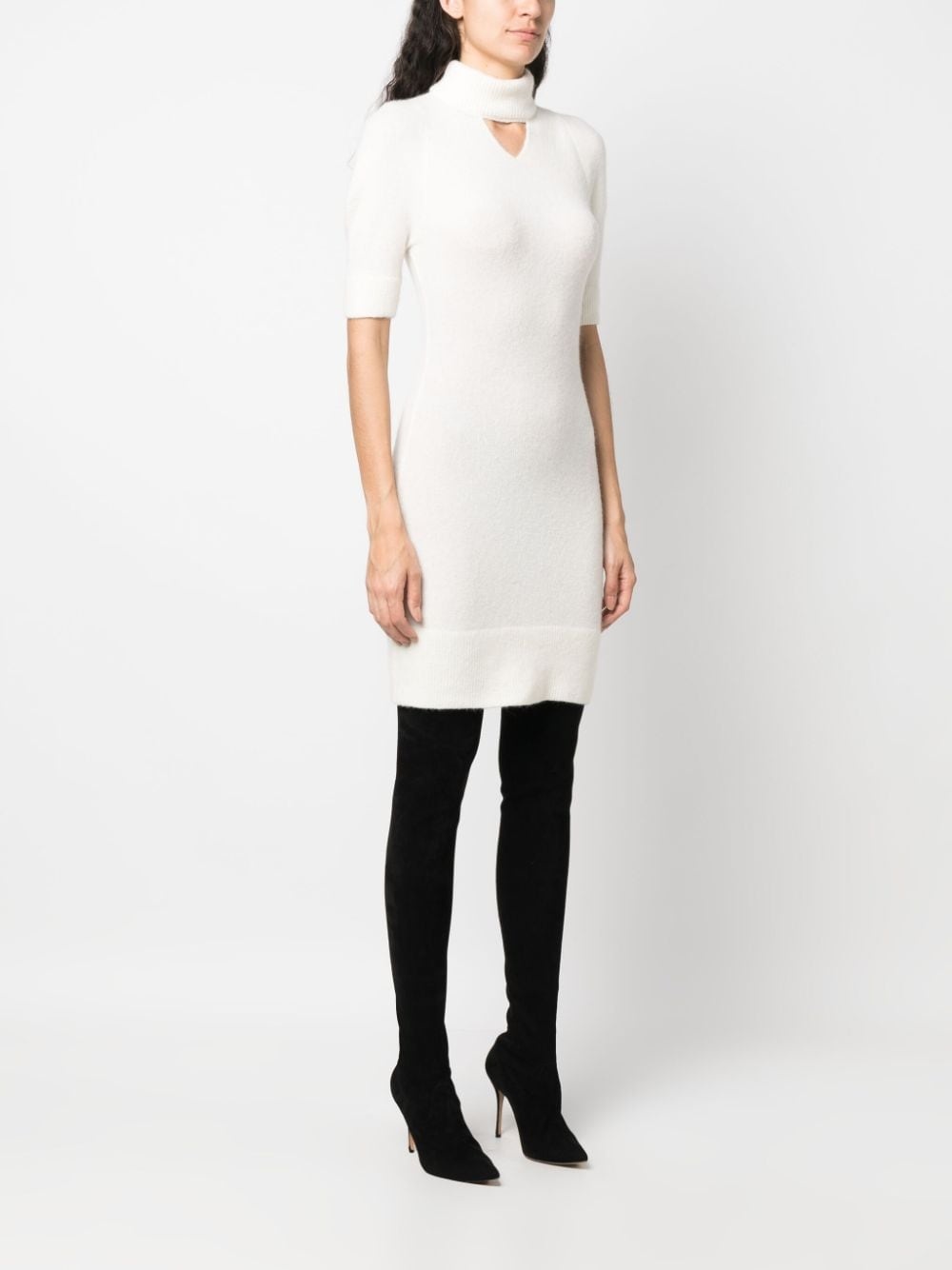 cut-out alpaca-blend minidress - 3