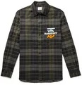 Logo-Appliquéd Checked Wool-Flannel Overshirt - 6