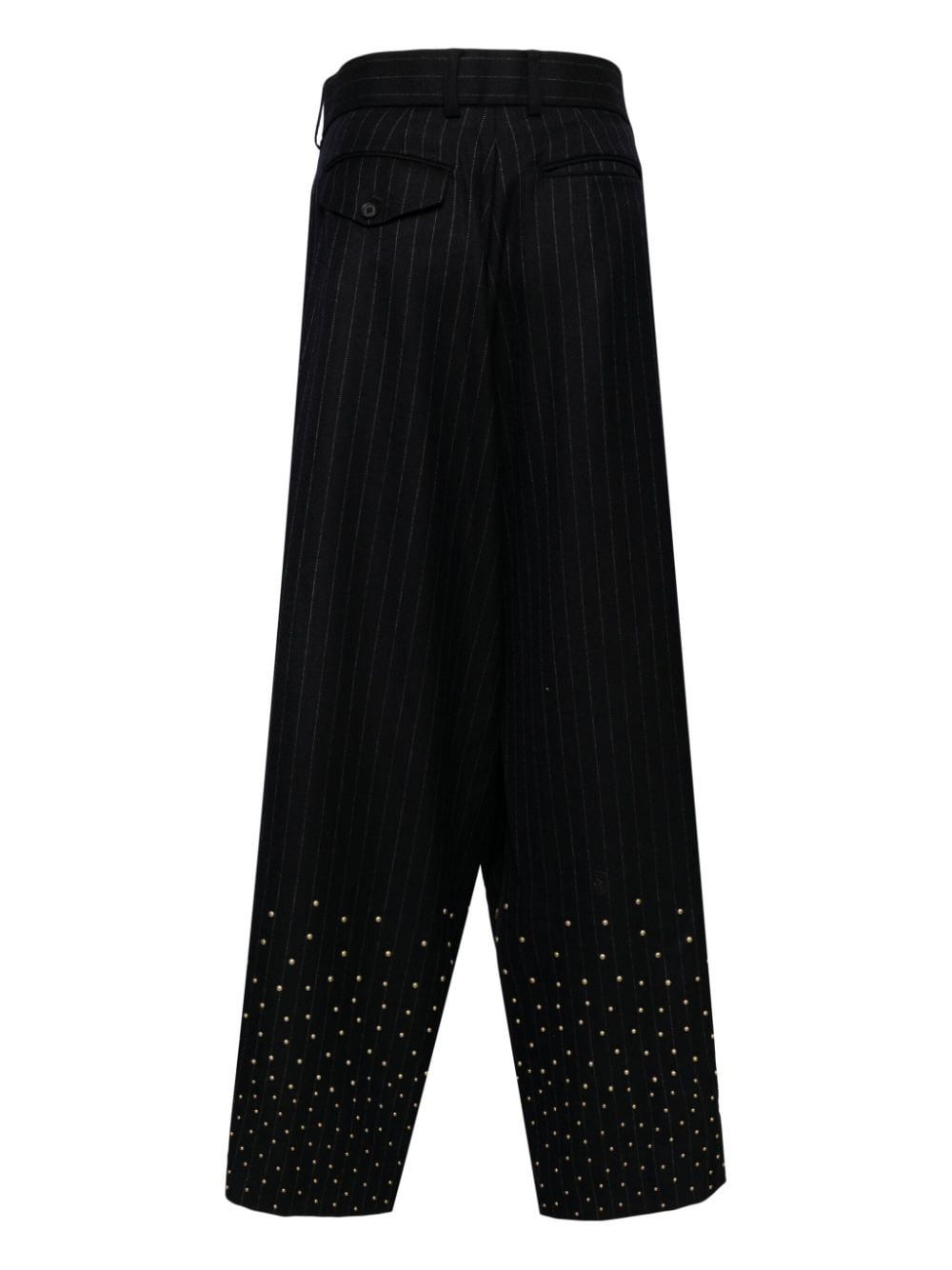 stud-embellishment wool trousers - 2