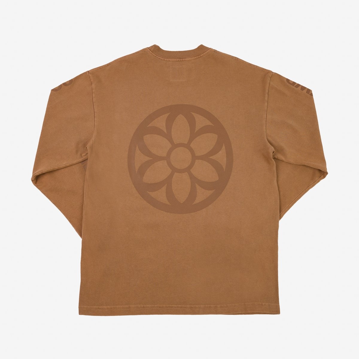 GA-LS-BRN GOOD ART HLYWD Heavyweight Long Sleeve Crew Neck T-Shirt - Golden Brown - 4