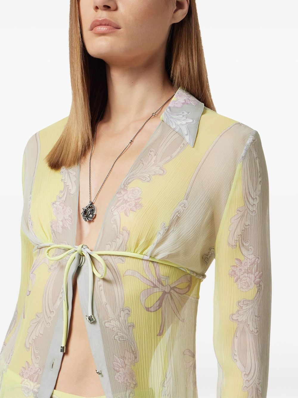 Cameo silk midi shirt dress - 5