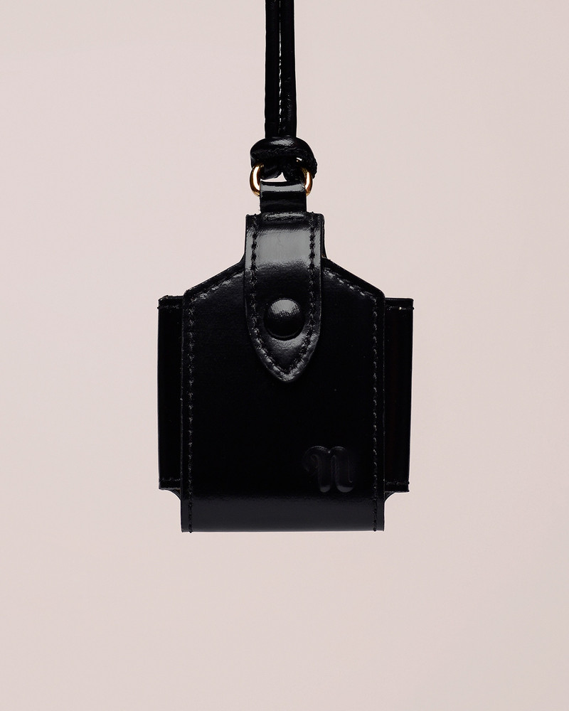 BOAZ - Patent vegan leather Airpods case - Black 1