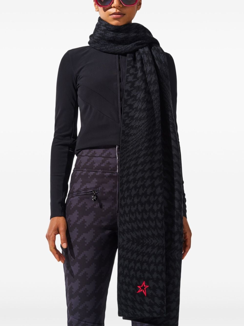 merino houndstooth scarf - 2