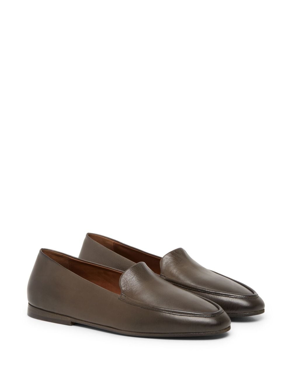 almond-toe leather loafers - 2