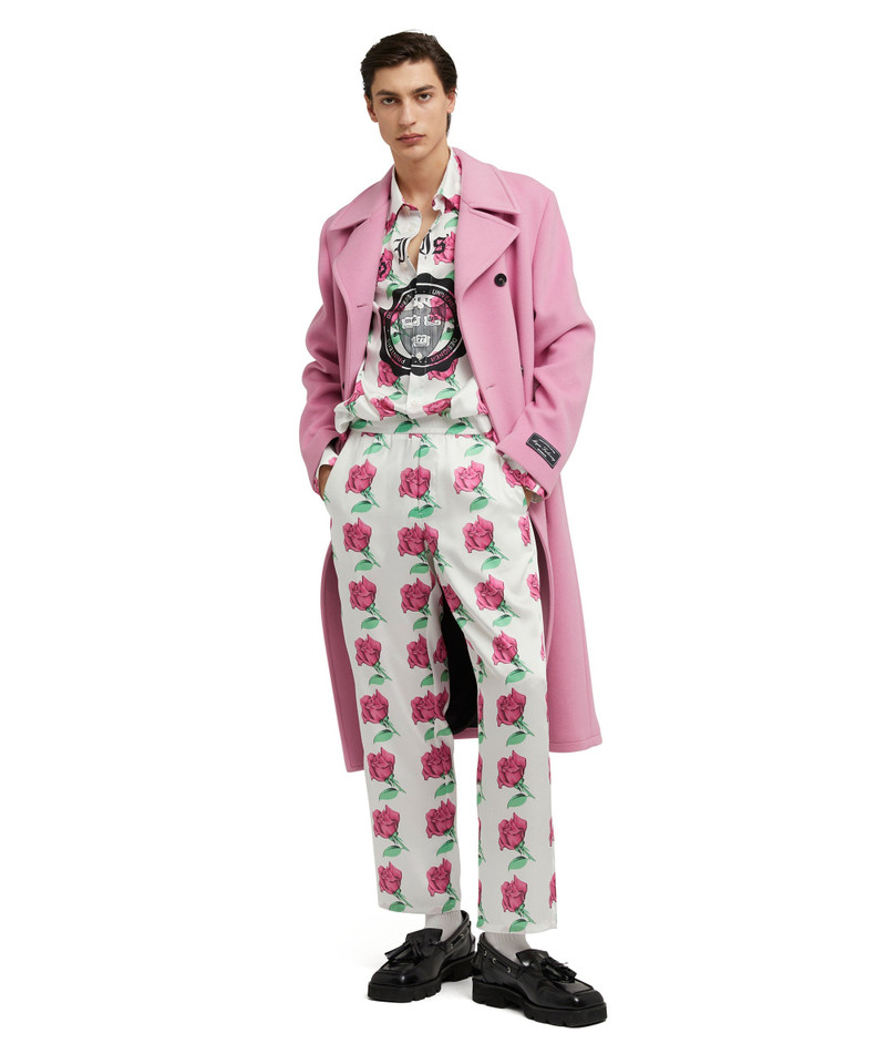 Shirt with "Emblem on Roses printed satin" print 5